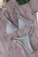 Angelsin Üçgen Bikini Alt Gri MS41409-Gri Gri detay görünüm