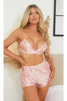 Babydoll Şort Takım Pembe For Dreams 8327 Pembe