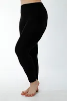 Bayan Battal Likralı Pamuk Rahat Doku Tayt HMD 4019 Siyah farklı açı