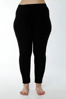 Bayan Battal Likralı Pamuk Rahat Doku Tayt HMD 4019 Siyah detay görünüm