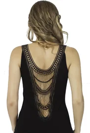 HMD Siyah Likralı Lez Dantelli Atlet HMD 2455