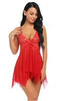 Asimetrik Kesim Dantel Babydoll Gecelik Bella Notte 15507