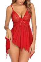 Asimetrik Kesim Dantel Babydoll Gecelik Bella Notte 15507 detay görünüm