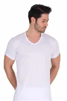Berrak 1036 Erkek Modal V Yaka Atlet Beyaz detay görünüm