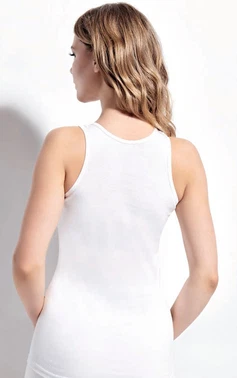 Kolcu Beyaz Kalın Askılı Ribana Kadın Atlet KB2410 - Alternatif Görünüm