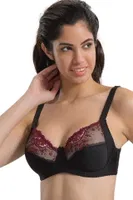 Brode Dantelli Toparlayıcı Sütyen Emay 136 C CUP Bordo Siyah detay görünüm