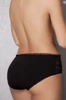 Büyük Beden Modal Dantelli Slip Doreanse 7132P Siyah detay görünüm