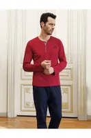 Capsella Erkek 5Li Pijama Robdöşambır Damat Çeyiz Seti Perin 1090 Bordo detay görünüm