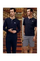 5Li Pijama Robdöşambır Capsella Damat Çeyiz Seti Perin 1095 Lacivert detay görünüm