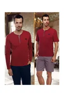 5Li Pijama Robdöşambır Capsella Damat Çeyiz Seti Perin 1095 Bordo farklı açı