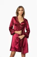Çeyizlik Saten Takım Altılı Pierre Cardin 6010 Bordo