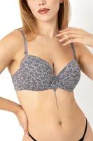 Çiçek Desenli Boş Kap Sütyen DoReMi 002-001503 Gri farklı açı