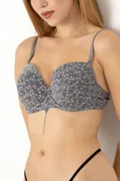 Çiçek Desenli Boş Kap Sütyen DoReMi 002-001503 Gri görsel 5