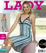 Çizgili Gecelik Lady 6499 Yeşil farklı açı