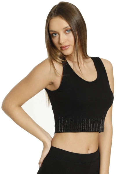 Crop Fit Askılı Taşlı T-Shirt Dono 2252T
