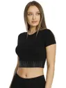 Crop Fit Kısa Kollu Taşlı T-Shirt Dono 2212T