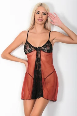 Phevos Dantel Trasnparan Gecelik Takım Phevos 011-003612