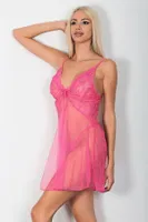 Dantelli 2li Gecelik Takımı Phevos 011-003502 Pembe görsel 6