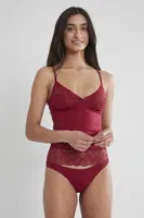 Dantelli Penye Atlet Külot Kaşkorse Set Pierre Cardin 325 Bordo görsel 5