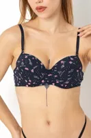 Desenli Push Up Sütyen DoReMi 002-001502 Lacivert