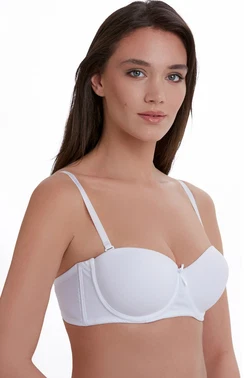 Ten Dolgusuz Straplez Beyaz Sütyen Ten 540111007 - Alternatif Görünüm