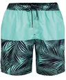 Doreanse Erkek Turkuaz Palmiye Desenli Arka Cepli Uzun Şort 3824