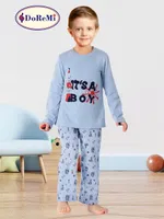 Doremi Erkek Çocuk Pijama Takımı 002-000822 Mavi Melanj