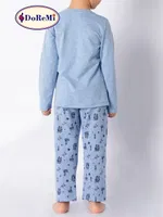 Doremi Erkek Çocuk Pijama Takımı 002-000822 Mavi Melanj görsel 4