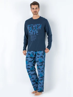 DOREMI Mavi Kamuflaj DoReMi Erkek Pijama Takımı