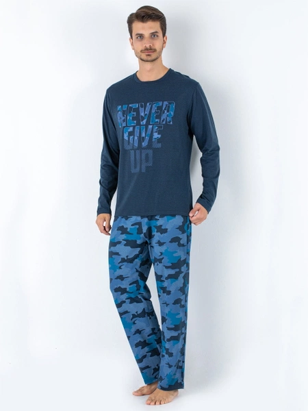 Mavi Kamuflaj DoReMi Erkek Pijama Takımı