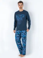 Mavi Kamuflaj DoReMi Erkek Pijama Takımı Lacivert