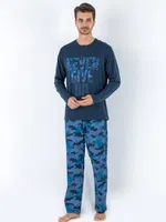 Mavi Kamuflaj DoReMi Erkek Pijama Takımı Lacivert detay görünüm