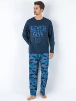 Mavi Kamuflaj DoReMi Erkek Pijama Takımı Lacivert görsel 8