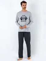 Erkek Kışlık Pijama Takımı DoReMi 002-000821 Gri Melanj
