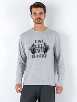 Erkek Kışlık Pijama Takımı DoReMi 002-000821 Gri Melanj görsel 6