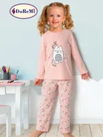 Doremi Kız Çocuk Pijama Takım 002-000823 Pembe Melanj