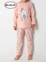 Doremi Kız Çocuk Pijama Takım 002-000823 Pembe Melanj detay görünüm
