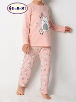 Doremi Kız Çocuk Pijama Takım 002-000823 Pembe Melanj farklı açı