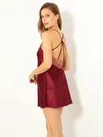 DoReMi Saten Miorre Gecelik 002-000913 Bordo görsel 4