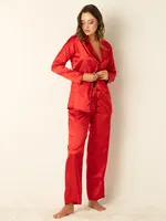 DoReMi Uzun Kollu Saten Pijama Takımı Kırmızı farklı açı