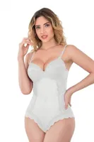 Emay 176 Agraflı Dantelli Push Up Destekli Body Ekru görsel 4