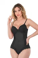 Emay 176 Agraflı Dantelli Push Up Destekli Body Siyah görsel 6