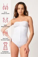Emay 2088 Önden Agraflı Slip Korse Beyaz görsel 10