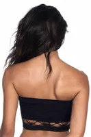 Emay 4050 Seamless Çift Katlı Örme Straplez Büstiyer Siyah görsel 4