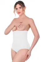 Emay Mi 2080 Dikişsiz Agraflı Slip Korse Beyaz