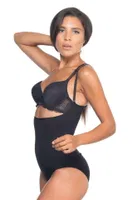 Emay Seamless Göğsü Açık Slip Boy Korse 2073 Siyah detay görünüm