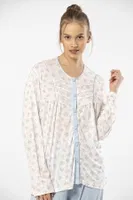 Empirme Düğmeli Battal Uzun Kollu Kadın Pijama Takım Türen 3367 Mavi görsel 4