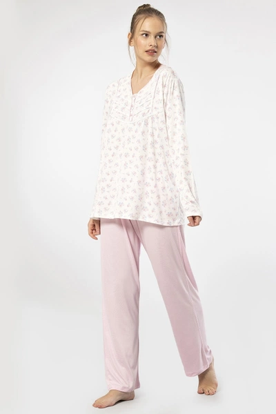 Empirme Patlı Battal Uzun Kollu Kadın Pijama Takım Türen 3366