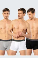 Cacharel Erkek 3lü Boxer 1320 Beyaz-Siyah-Gri Karışık Renk