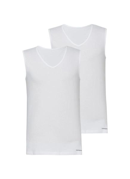 2li Erkek Atlet Paket Loose Fit Beyaz BlackSpade 9227